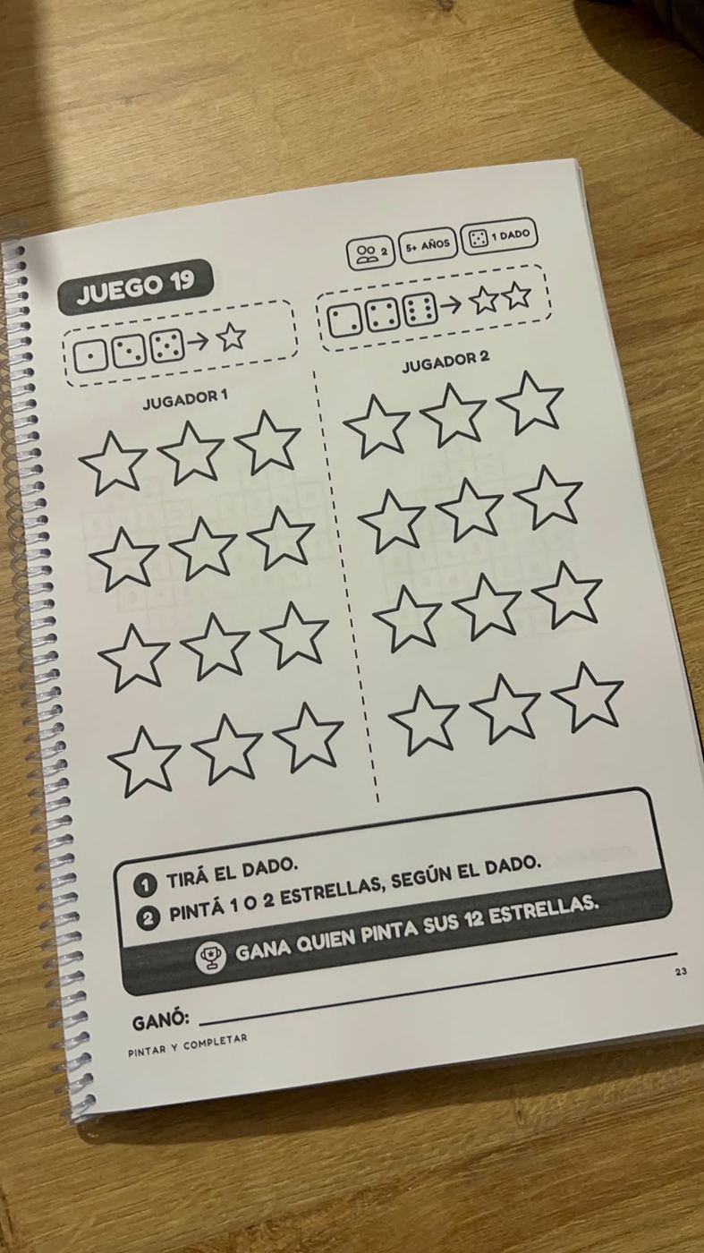 Página del juego 19 impresa en el libro anillado